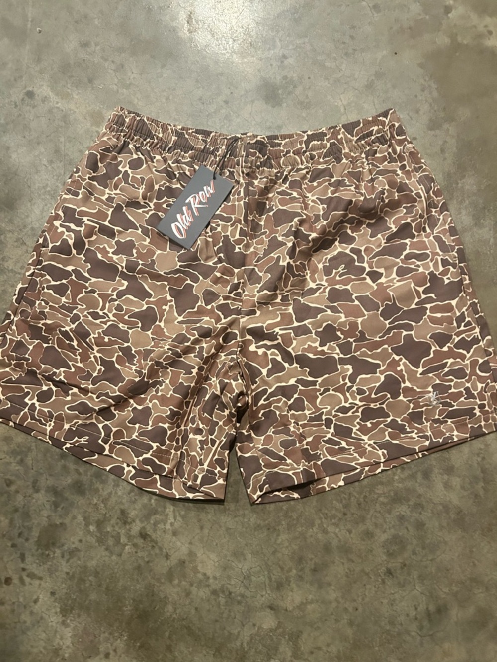 Old Row Men's Brown Camo Swim Trunks